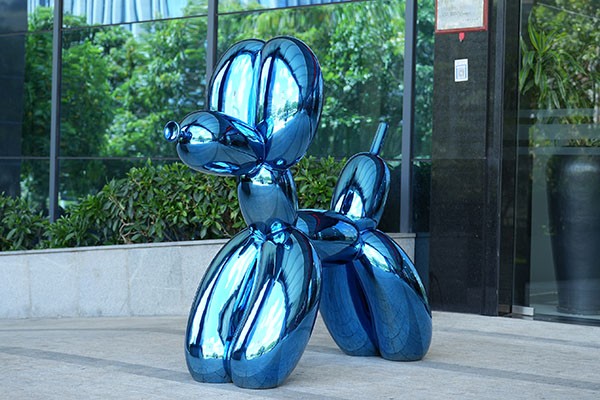 Steel Balloon Dog Sculpture For Interior Decoration